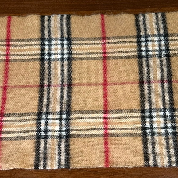 VTG 1970s Tan Bold Check Tartan Plaid 100% Acrylic Scarf West Germany - Picture 6 of 6